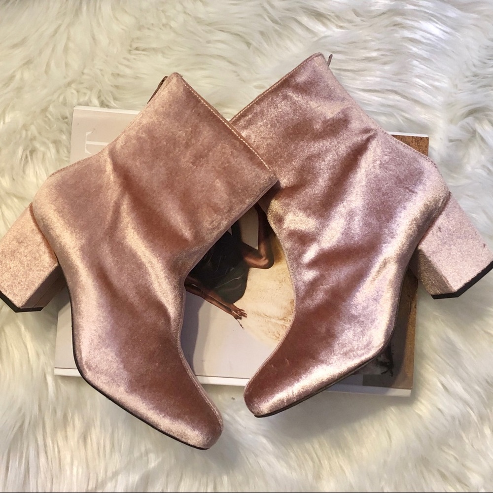 Free People Cecile Velvet Ankle Boots